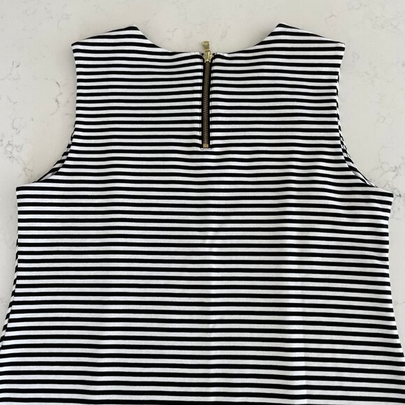Talbots Slvless Striped Round Neck w Split V Cotton Modal Top Black & White Sz S - Picture 7 of 10